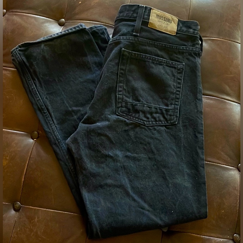 Men’s 36X30 Black Wash Mossimo Slim Straight Jeans